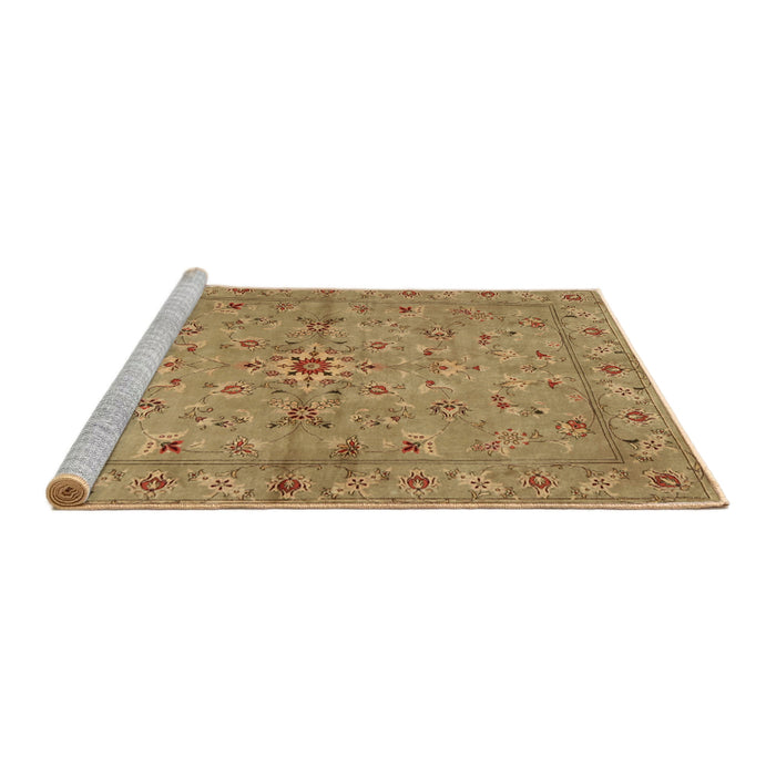 Sideview of Machine Washable Traditional Gold Rug, wshtr2059