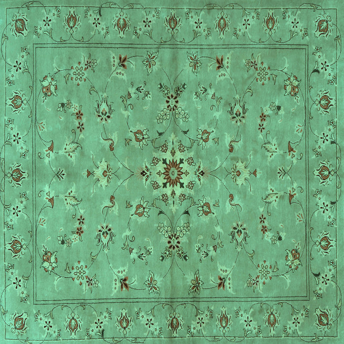 Square Persian Turquoise Traditional Rug, tr2059turq