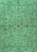 Machine Washable Persian Turquoise Traditional Area Rugs, wshtr2059turq