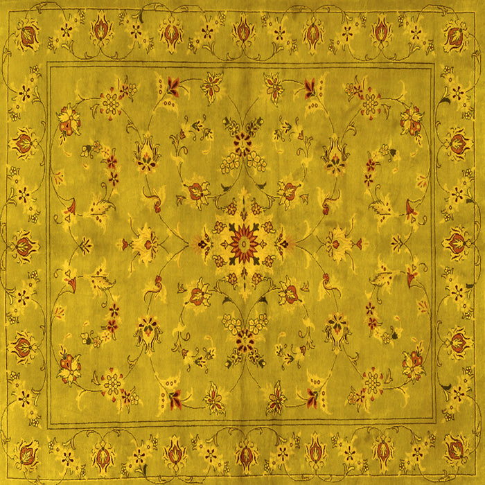 Square Persian Yellow Traditional Rug, tr2059yw