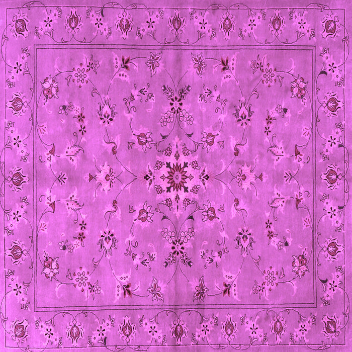 Square Machine Washable Persian Purple Traditional Area Rugs, wshtr2059pur