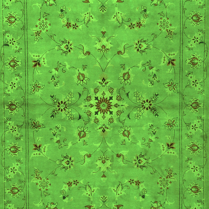 Serging Thickness of Machine Washable Persian Green Traditional Area Rugs, wshtr2059grn