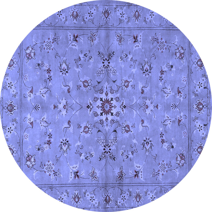 Round Persian Blue Traditional Rug, tr2059blu