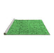 Sideview of Machine Washable Persian Emerald Green Traditional Area Rugs, wshtr2059emgrn