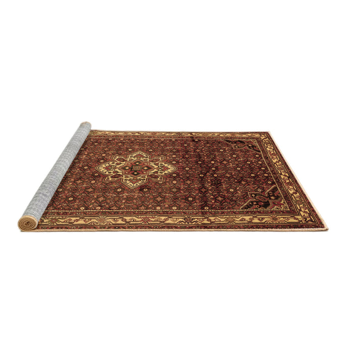 Sideview of Machine Washable Persian Brown Traditional Rug, wshtr205brn