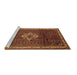 Sideview of Machine Washable Persian Brown Traditional Rug, wshtr205brn