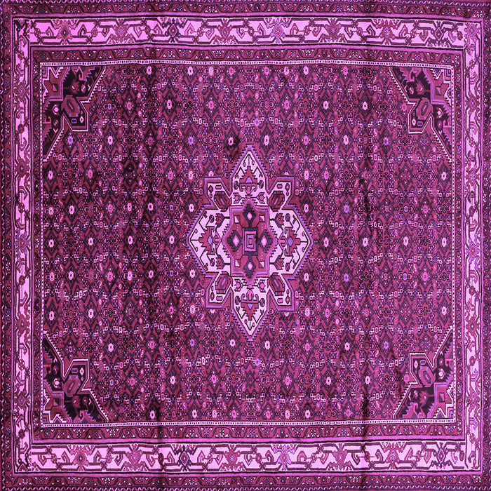 Square Machine Washable Persian Purple Traditional Area Rugs, wshtr205pur