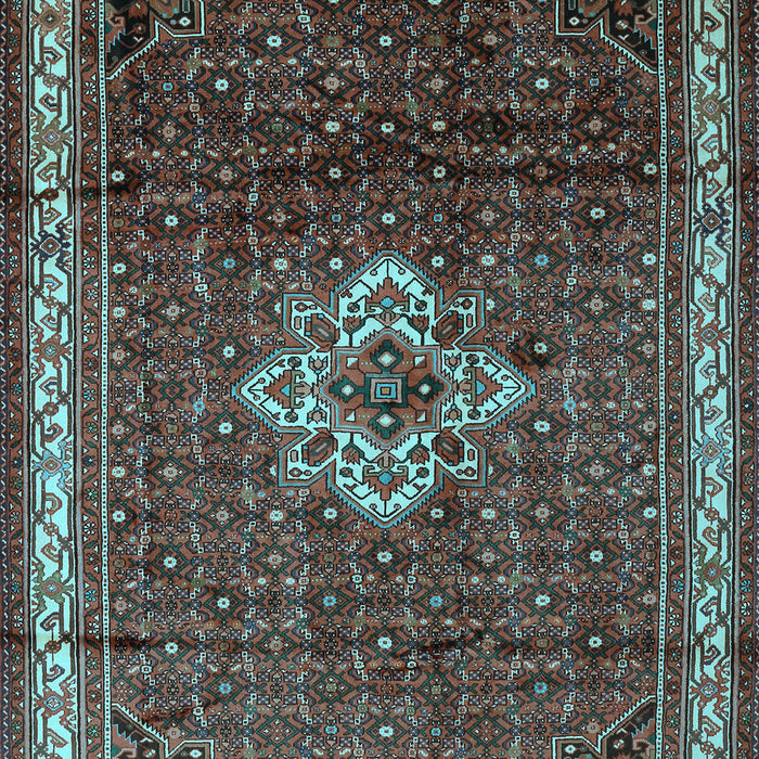 Machine Washable Persian Light Blue Traditional Rug, wshtr205lblu