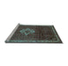 Sideview of Machine Washable Persian Light Blue Traditional Rug, wshtr205lblu