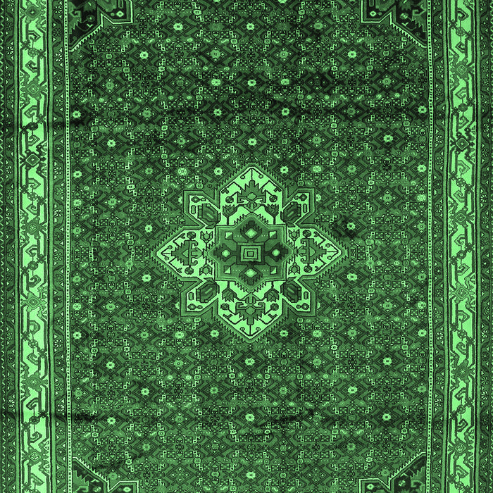 Machine Washable Persian Emerald Green Traditional Area Rugs, wshtr205emgrn