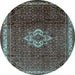 Round Persian Light Blue Traditional Rug, tr205lblu