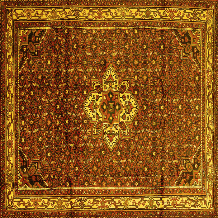 Square Persian Yellow Traditional Rug, tr205yw