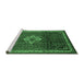 Sideview of Machine Washable Persian Emerald Green Traditional Area Rugs, wshtr205emgrn