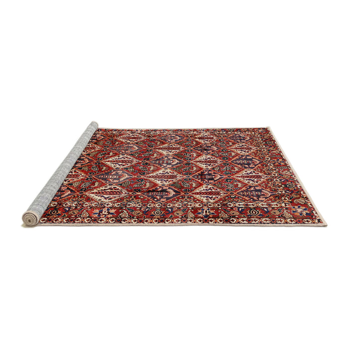 Sideview of Machine Washable Traditional Orange Salmon Pink Rug, wshtr206