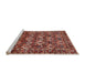 Sideview of Machine Washable Traditional Orange Salmon Pink Rug, wshtr206