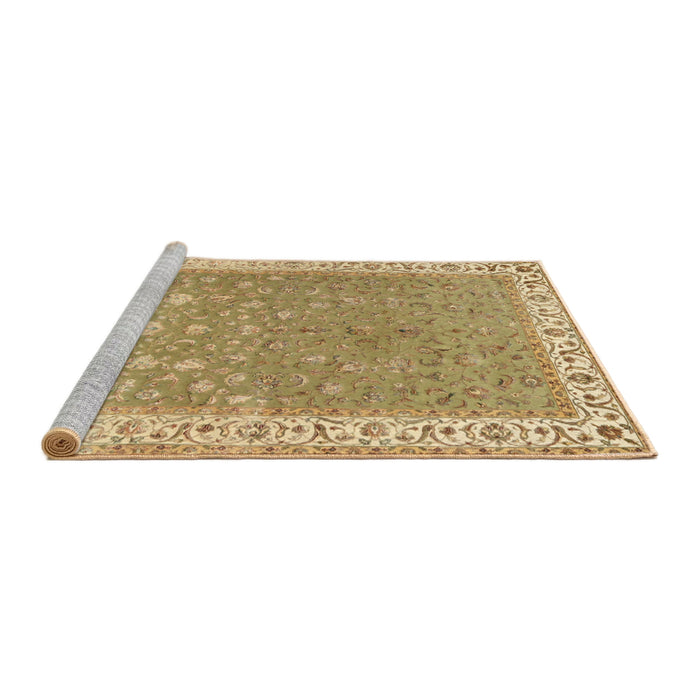 Sideview of Machine Washable Traditional Metallic Gold Rug, wshtr2060