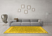 Machine Washable Persian Yellow Traditional Rug in a Living Room, wshtr2060yw