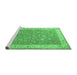 Sideview of Machine Washable Persian Emerald Green Traditional Area Rugs, wshtr2060emgrn