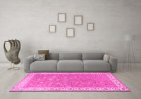 Machine Washable Persian Pink Traditional Rug, wshtr2060pnk