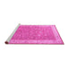 Sideview of Machine Washable Persian Pink Traditional Rug, wshtr2060pnk