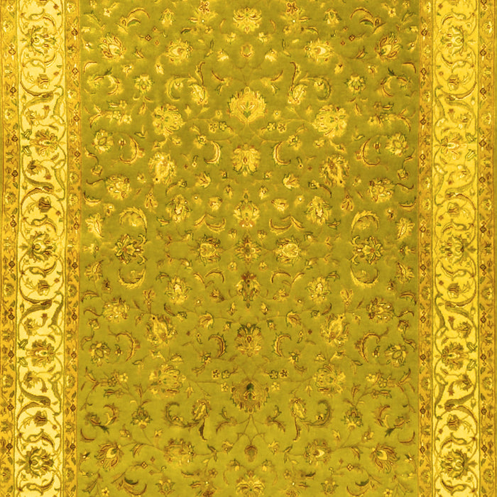 Machine Washable Persian Yellow Traditional Rug, wshtr2060yw