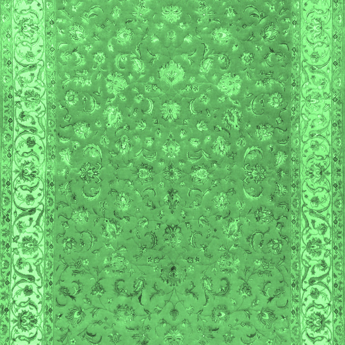 Machine Washable Persian Emerald Green Traditional Area Rugs, wshtr2060emgrn