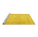 Sideview of Machine Washable Persian Yellow Traditional Rug, wshtr2061yw