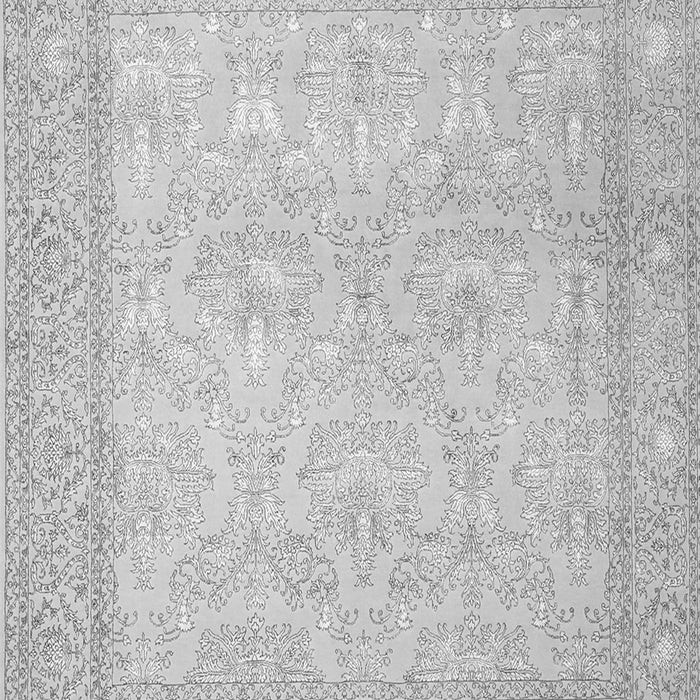Serging Thickness of Machine Washable Persian Gray Traditional Rug, wshtr2061gry