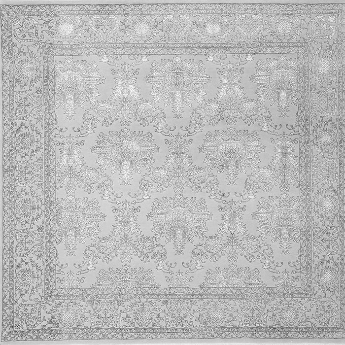 Round Machine Washable Persian Gray Traditional Rug, wshtr2061gry