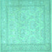 Square Persian Turquoise Traditional Rug, tr2061turq