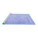 Sideview of Machine Washable Persian Blue Traditional Rug, wshtr2061blu