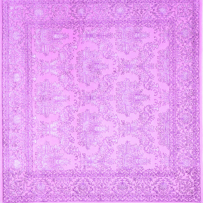 Square Machine Washable Persian Purple Traditional Area Rugs, wshtr2061pur