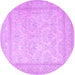 Round Persian Purple Traditional Rug, tr2061pur