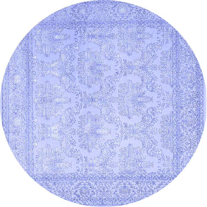Round Persian Blue Traditional Rug, tr2061blu