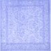 Square Machine Washable Persian Blue Traditional Rug, wshtr2061blu