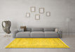 Machine Washable Persian Yellow Traditional Rug in a Living Room, wshtr2061yw