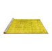Sideview of Machine Washable Persian Yellow Traditional Rug, wshtr2062yw