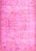 Machine Washable Persian Pink Traditional Rug, wshtr2062pnk