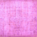 Square Machine Washable Persian Purple Traditional Area Rugs, wshtr2062pur