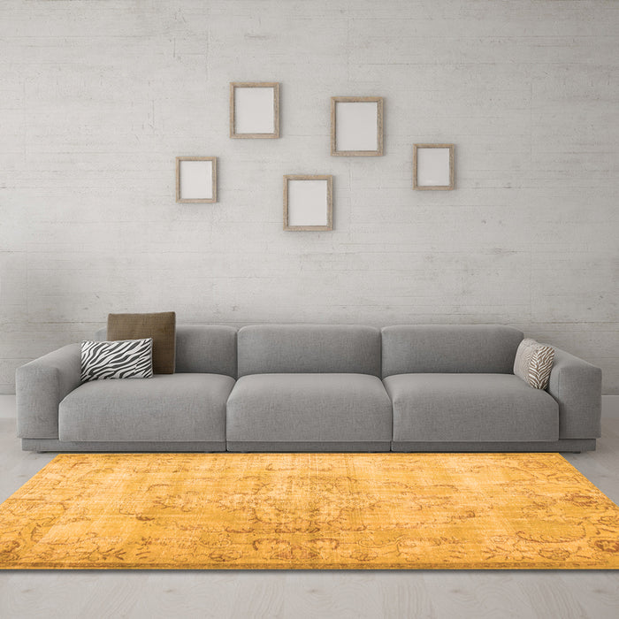 Machine Washable Persian Orange Traditional Area Rugs in a Living Room, wshtr2062org