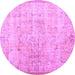 Round Persian Purple Traditional Rug, tr2062pur