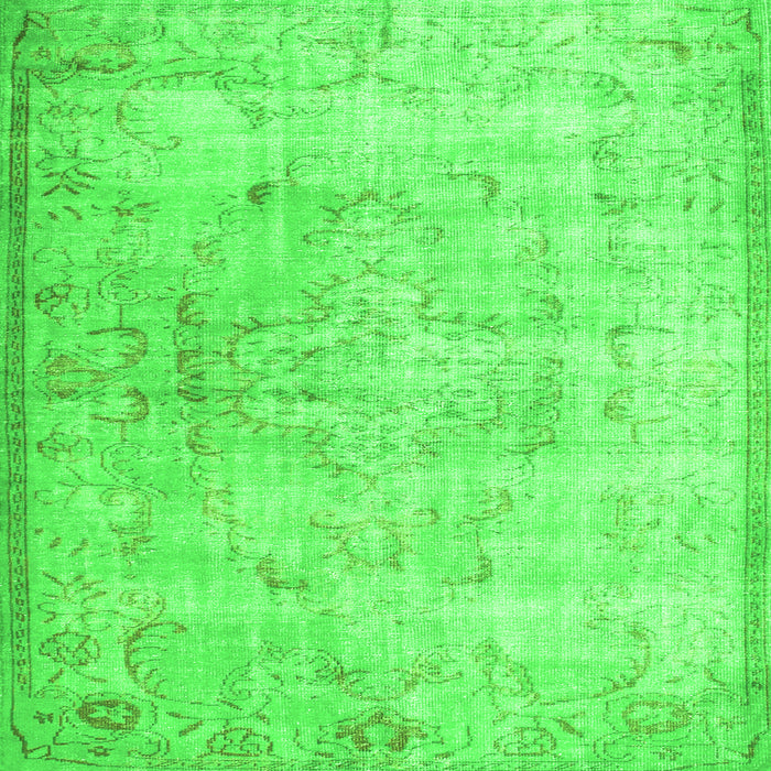 Round Machine Washable Persian Green Traditional Area Rugs, wshtr2062grn