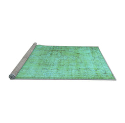 Sideview of Machine Washable Persian Light Blue Traditional Rug, wshtr2062lblu