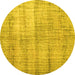 Round Persian Yellow Traditional Rug, tr2063yw