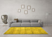 Machine Washable Persian Yellow Traditional Rug in a Living Room, wshtr2063yw