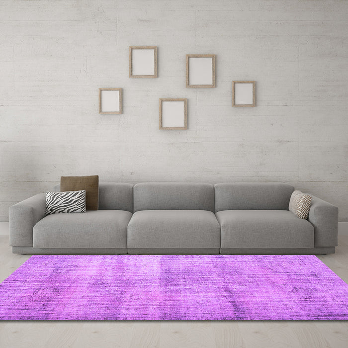 Machine Washable Persian Purple Traditional Area Rugs in a Living Room, wshtr2063pur