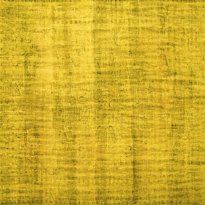 Square Machine Washable Persian Yellow Traditional Rug, wshtr2063yw