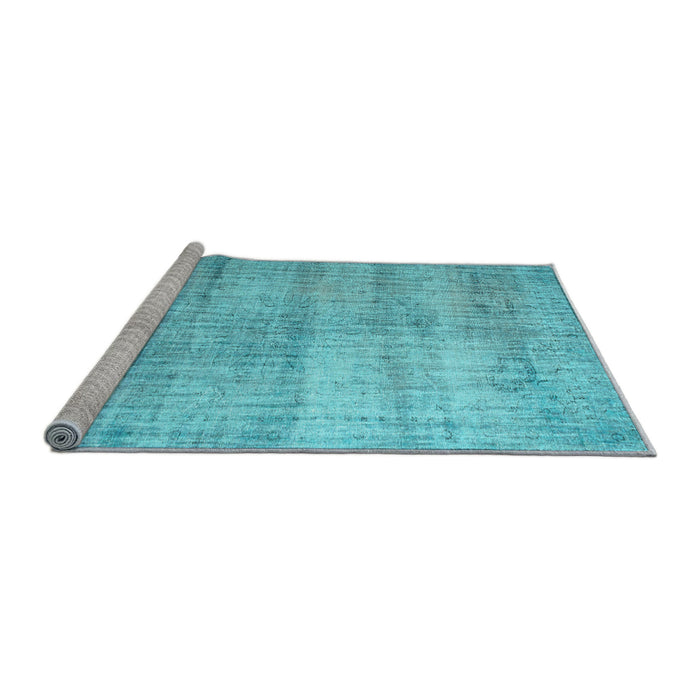 Sideview of Machine Washable Persian Light Blue Traditional Rug, wshtr2063lblu