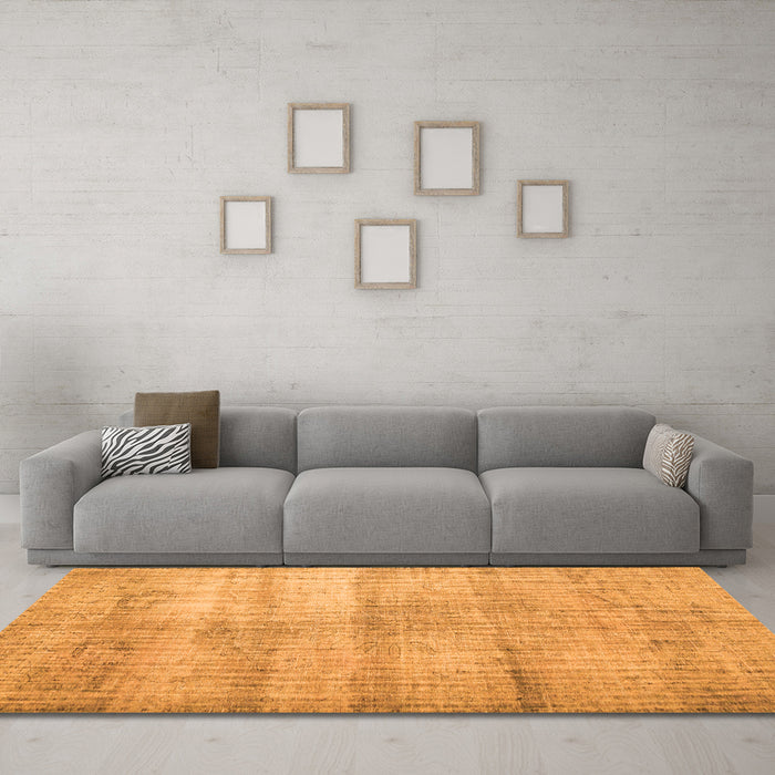 Machine Washable Persian Orange Traditional Area Rugs in a Living Room, wshtr2063org