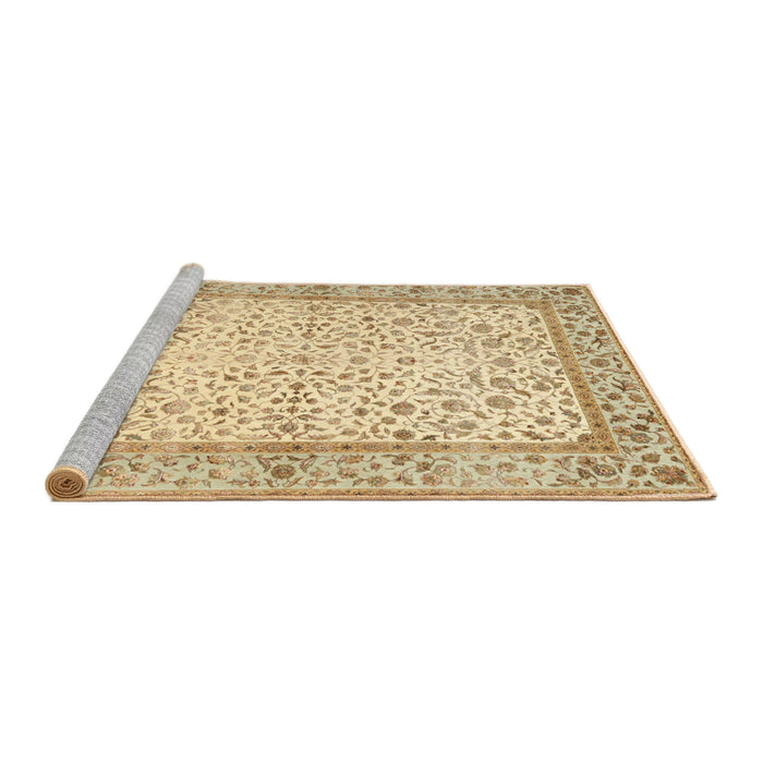 Sideview of Machine Washable Traditional Gold Rug, wshtr2064